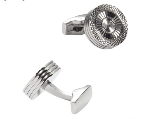 Smart Man Cufflink Silver shiny Round Shape