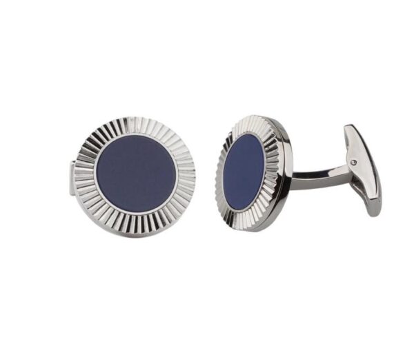 Raceometer official Cufflink Blue Stone Round Shape