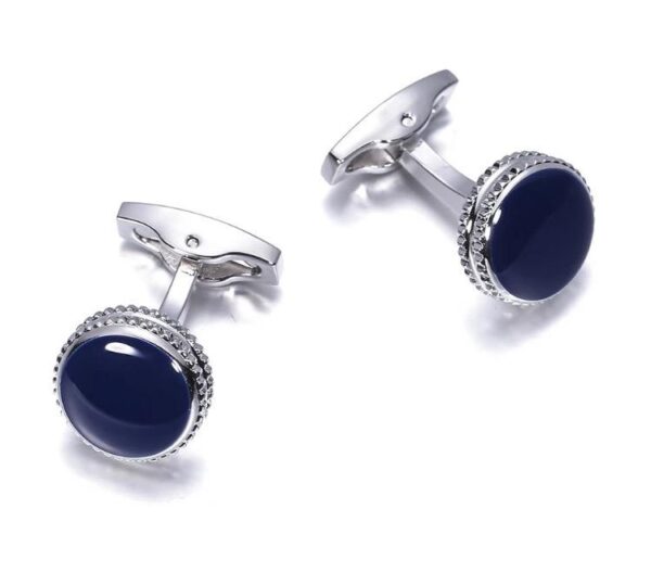 Smar Man Cuffling Round Shape, Dark Blue Stone