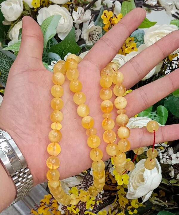 Natural Amber Rosary 46 Gm , 55 beads , beads Size 11